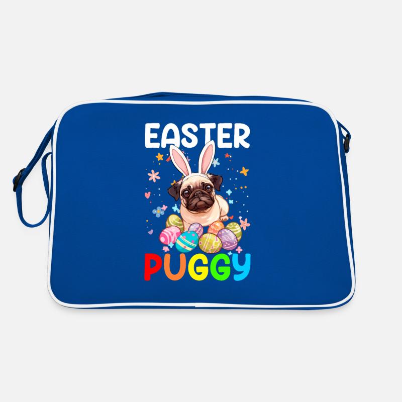 Pug easter eggs Hunting easter day Retro Bag