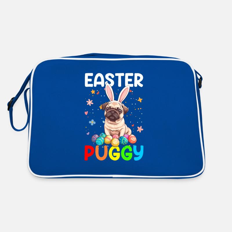 Pug easter eggs Hunting easter day Retro Bag