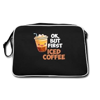ok but first iced coffee, iced coffee - Retro Bag - black/white - Back