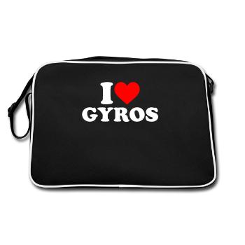 J’adore la cuisine grecque de Gyros - Sac Retro - noir/blanc - Dos