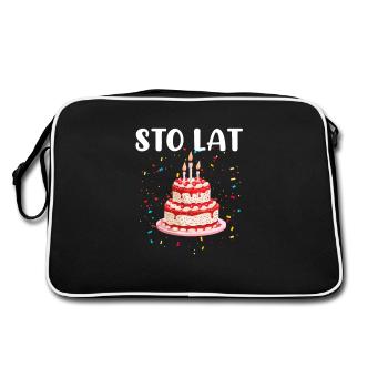 sto lat polska poland birthdays - Retro Tasche - Schwarz/Weiß - Hinten