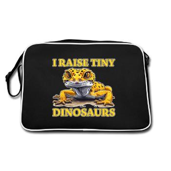 Gecko léopard disant drôle Gecko léopard cadeau - Sac Retro - noir/blanc - Dos