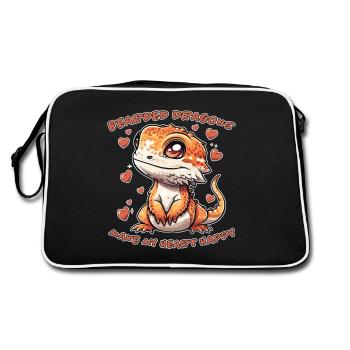 Dragon barbu disant Fun Drôle Dragon barbu cadeau - Sac Retro - noir/blanc - Dos