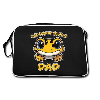 Gecko léopard disant drôle Gecko léopard cadeau - Sac Retro - noir/blanc - Dos