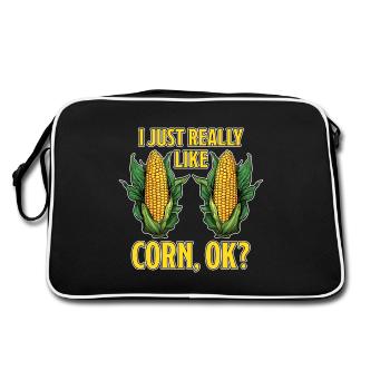 Corn on the cob saying corn funny corn on the cob gift - Retro Bag - black/white - Back