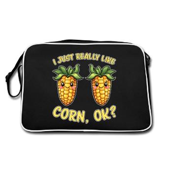 Corn on the cob saying corn funny corn on the cob gift - Retro Bag - black/white - Back