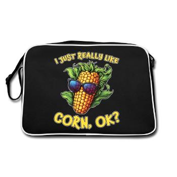 Corn on the cob saying corn funny corn on the cob gift - Retro Bag - black/white - Back