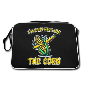 Corn on the cob saying corn funny corn on the cob gift - Retro Bag - black/white - Back