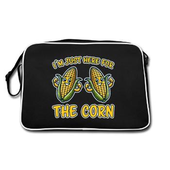 Corn on the cob saying corn funny corn on the cob gift - Retro Bag - black/white - Back