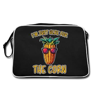 Corn on the cob saying corn funny corn on the cob gift - Retro Bag - black/white - Back