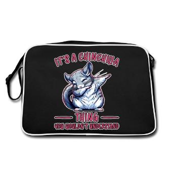 Dabbing Chinchilla Saying Joke Chinchilla Gift - Retro Bag - black/white - Back