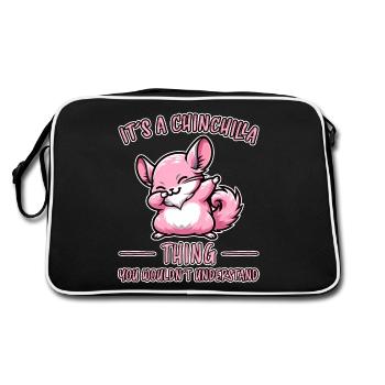 Dabbing Chinchilla Saying Joke Chinchilla Gift - Retro Bag - black/white - Back