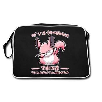 Dabbing Chinchilla Saying Joke Chinchilla Gift - Retro Bag - black/white - Back