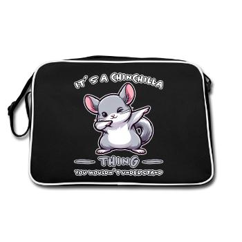 Dabbing Chinchilla Saying Joke Chinchilla Gift - Retro Bag - black/white - Back