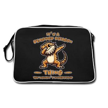 Dabbing Dragons barbus disant blague Dragons barbus cadeau - Sac Retro - noir/blanc - Dos