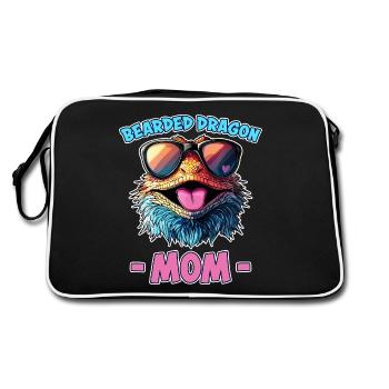Dragon barbu disant maman drôle dragon barbu cadeau - Sac Retro - noir/blanc - Dos