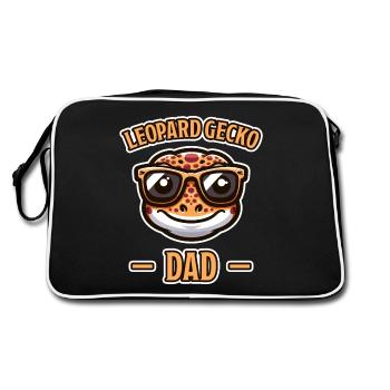 Gecko léopard disant drôle Gecko léopard cadeau - Sac Retro - noir/blanc - Dos