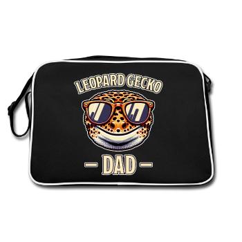 Gecko léopard disant drôle Gecko léopard cadeau - Sac Retro - noir/blanc - Dos