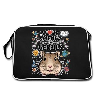 Gerbil Science Student Fun Gerbil Gift - Retro Bag - black/white - Back