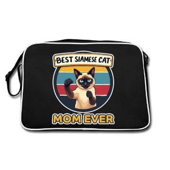 Chat siamois disant chat siamois maman chat siamois cadeau - Sac Retro - noir/blanc - Dos