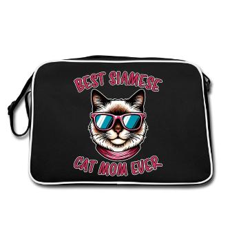 Chat siamois disant chat siamois maman chat siamois cadeau - Sac Retro - noir/blanc - Dos