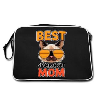Chat siamois disant chat siamois maman chat siamois cadeau - Sac Retro - noir/blanc - Dos