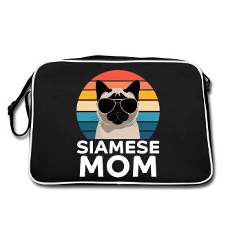Chat siamois disant chat siamois maman chat siamois cadeau - Sac Retro - noir/blanc - Dos