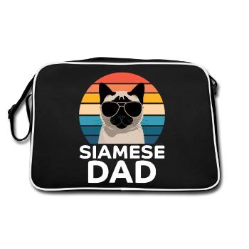 Chat siamois dicton, chat siamois, papa, cadeau de chat siamois - Sac Retro - noir/blanc - Dos