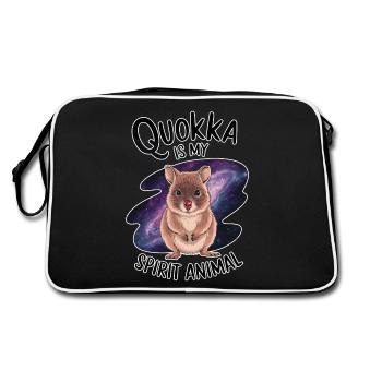 Quokka Disant Australie Drôle Quokka Cadeau - Sac Retro - noir/blanc - Dos