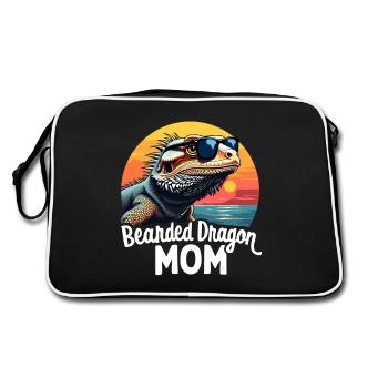 Dragon barbu disant maman drôle dragon barbu cadeau - Sac Retro - noir/blanc - Dos