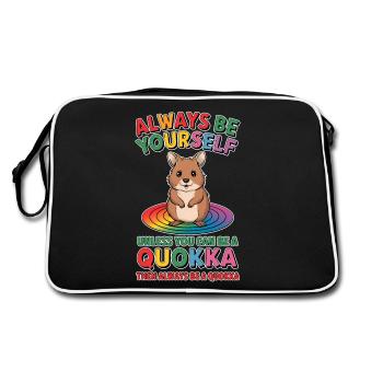 Quokka Disant Australie Drôle Quokka Cadeau - Sac Retro - noir/blanc - Dos