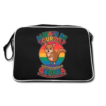 Quokka Disant Australie Drôle Quokka Cadeau - Sac Retro - noir/blanc - Dos