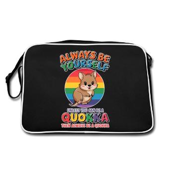 Quokka Disant Australie Drôle Quokka Cadeau - Sac Retro - noir/blanc - Dos