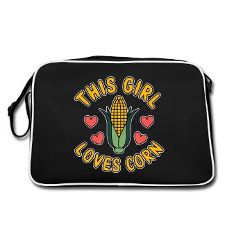 Corn on the cob saying corn funny corn on the cob gift - Retro Bag - black/white - Back
