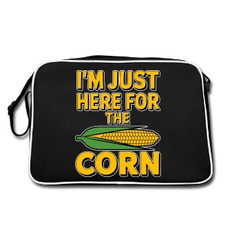 Corn on the cob saying corn funny corn on the cob gift - Retro Bag - black/white - Back