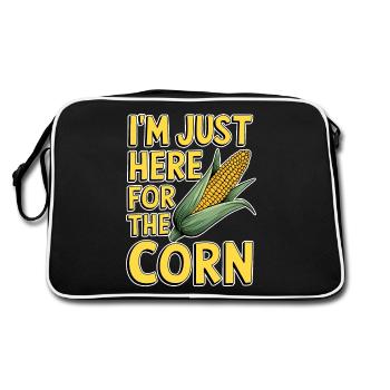 Corn on the cob saying corn funny corn on the cob gift - Retro Bag - black/white - Back