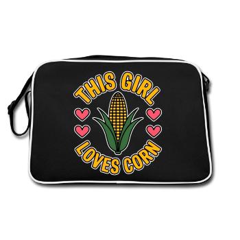Corn on the cob saying corn funny corn on the cob gift - Retro Bag - black/white - Back