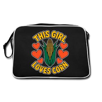 Corn on the cob saying corn funny corn on the cob gift - Retro Bag - black/white - Back