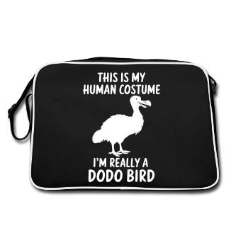 Dodo Spruch Dodo Vogel Lustiges Dodo Geschenk - Retro Tasche - Schwarz/Weiß - Hinten