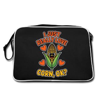 Corn on the cob saying corn funny corn on the cob gift - Retro Bag - black/white - Back