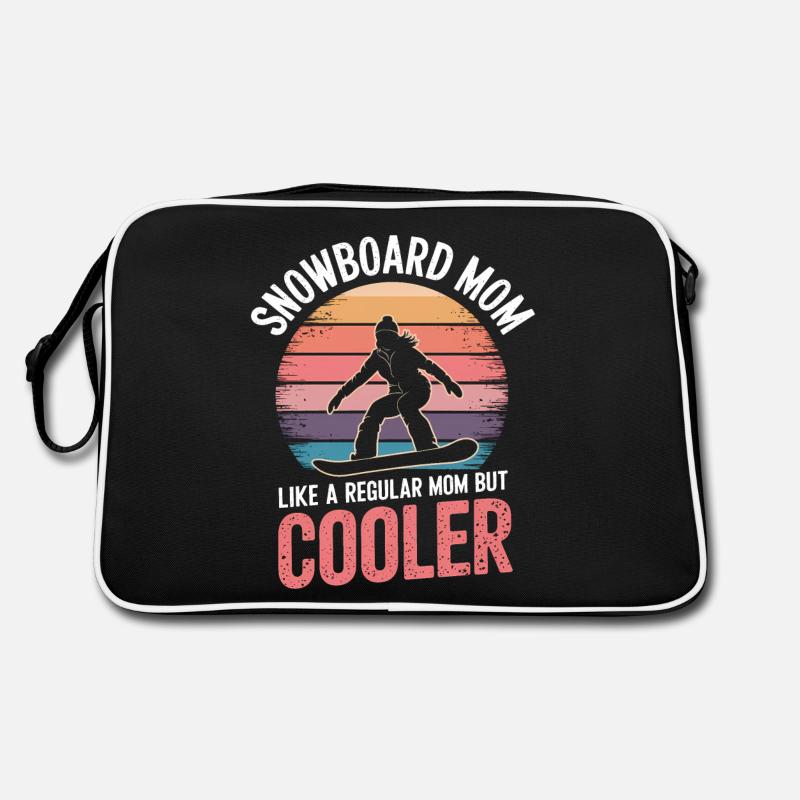 Snowboarder Disant Maman Snowboard Cadeau Sac Retro