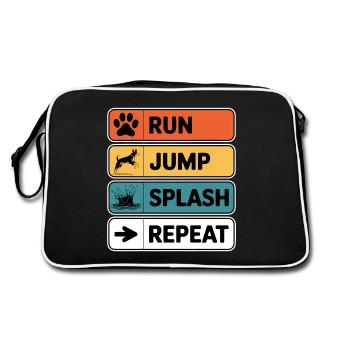 Dock Diving Saying Dog Diving Dock Diving Gift - Retro Bag - black/white - Back