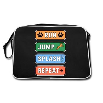 Dock Diving Saying Dog Diving Dock Diving Gift - Retro Bag - black/white - Back