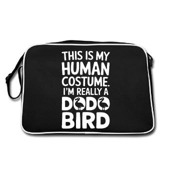 Dodo Spruch Dodo Vogel Lustiges Dodo Geschenk - Retro Tasche - Schwarz/Weiß - Hinten
