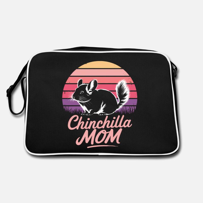 Chinchilla Spruch Mom Lustiges Chinchilla Geschenk - Retro Tasche - Schwarz/Weiß