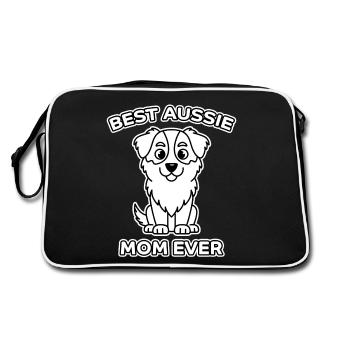 Berger Australien Maman Drôle Aussie Cadeau - Sac Retro - noir/blanc - Dos