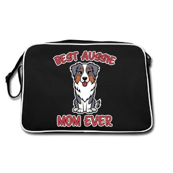 Berger Australien Maman Drôle Aussie Cadeau - Sac Retro - noir/blanc - Dos