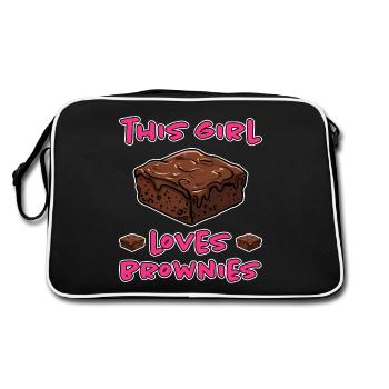 Brownies Saying Girl Funny Brownie Gift - Retro Bag - black/white - Back