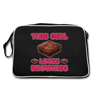 Brownies Saying Girl Funny Brownie Gift - Retro Bag - black/white - Back