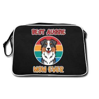 Berger Australien Maman Drôle Aussie Cadeau - Sac Retro - noir/blanc - Dos